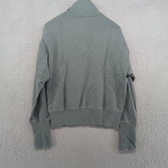 Rivet & Thread Sweater Womens Small Dusty Green Pullover 1/4 Zip Crop Madewell - Picture 7 of 8